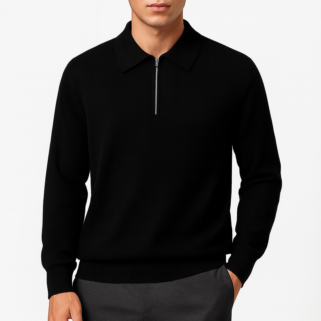 LUXEOUTFIT | Polo Sweater with Zipper