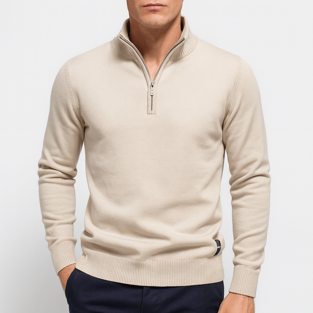 LUXEOUTFIT | Quarter-Zip Fitted Sweater