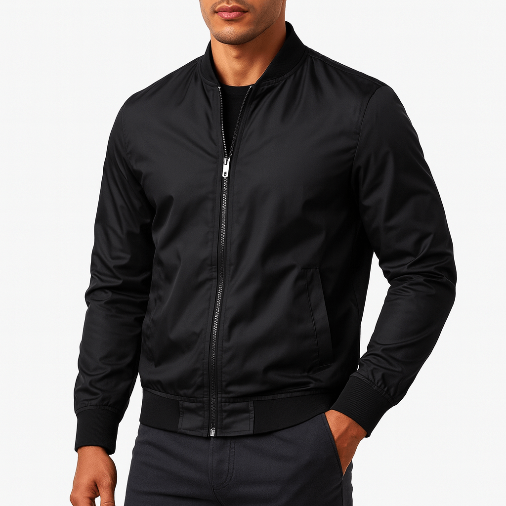 LUXEOUTFIT | Ribbed Collar Bomber