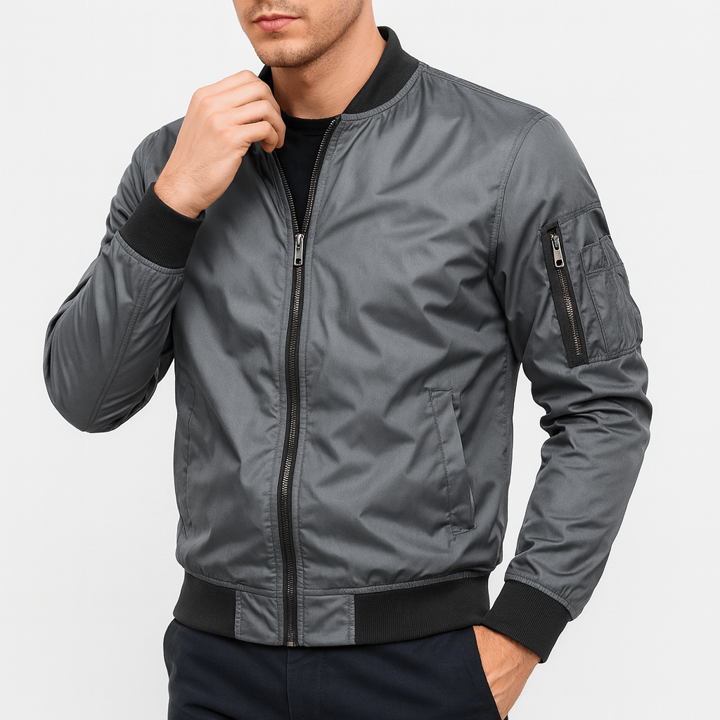 LUXEOUTFIT | Ribbed Collar Bomber