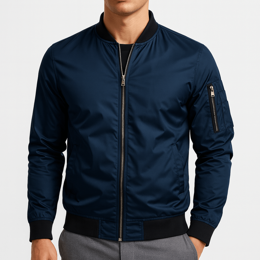 LUXEOUTFIT | Ribbed Collar Bomber