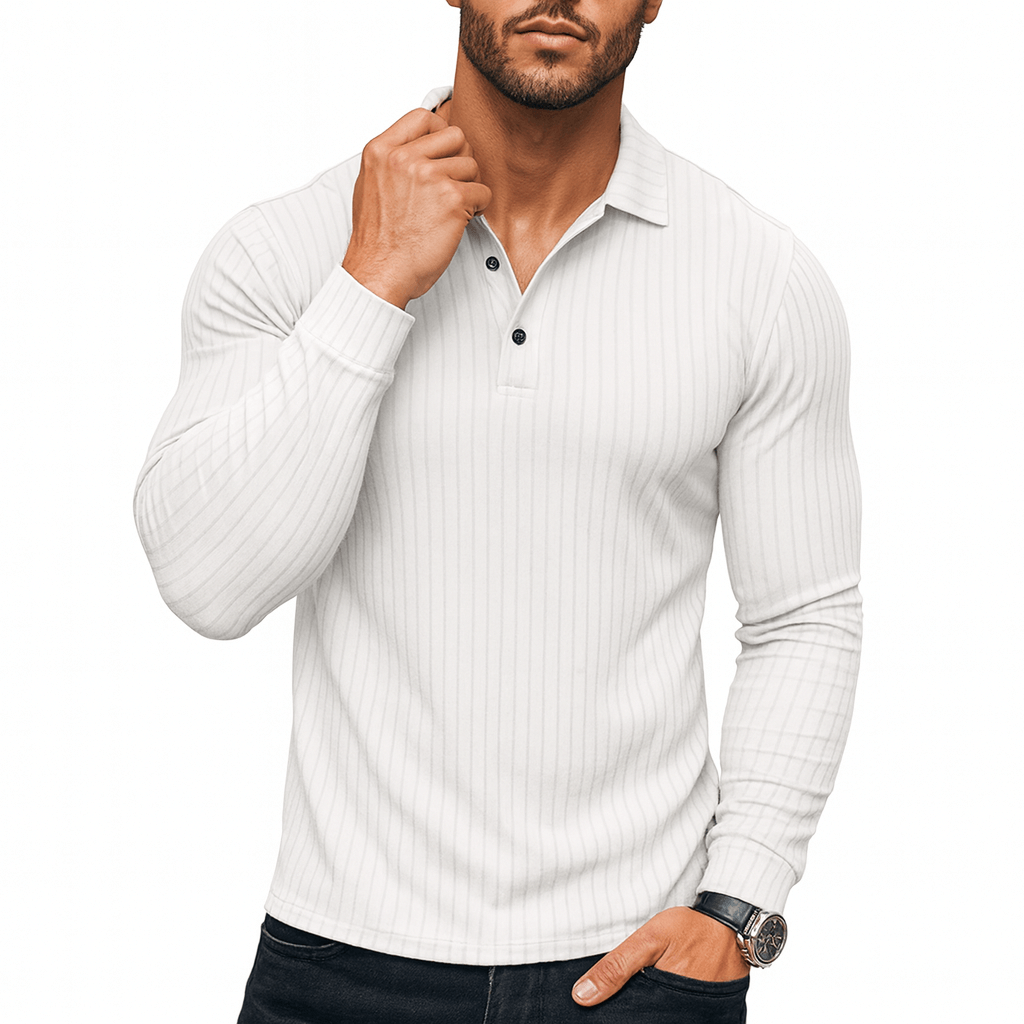LUXEOUTFIT | Ribbed Henley Shirt