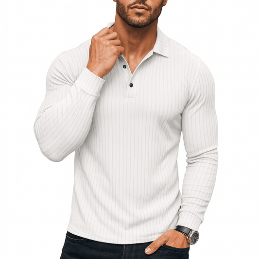 LUXEOUTFIT | Ribbed Henley Shirt