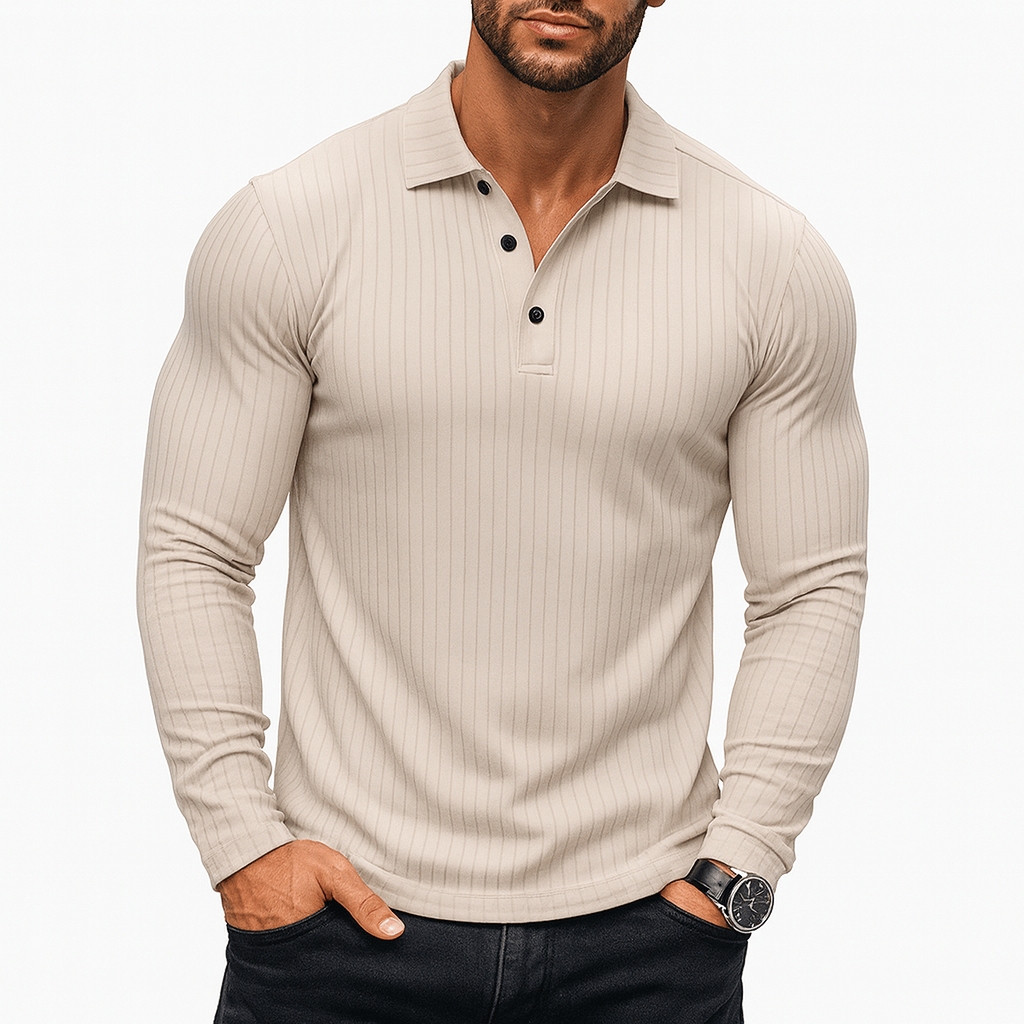 LUXEOUTFIT | Ribbed Henley Shirt