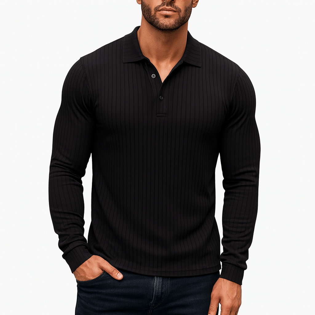 LUXEOUTFIT | Ribbed Henley Shirt