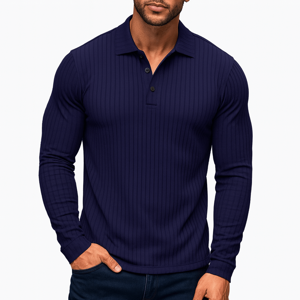 LUXEOUTFIT | Ribbed Henley Shirt