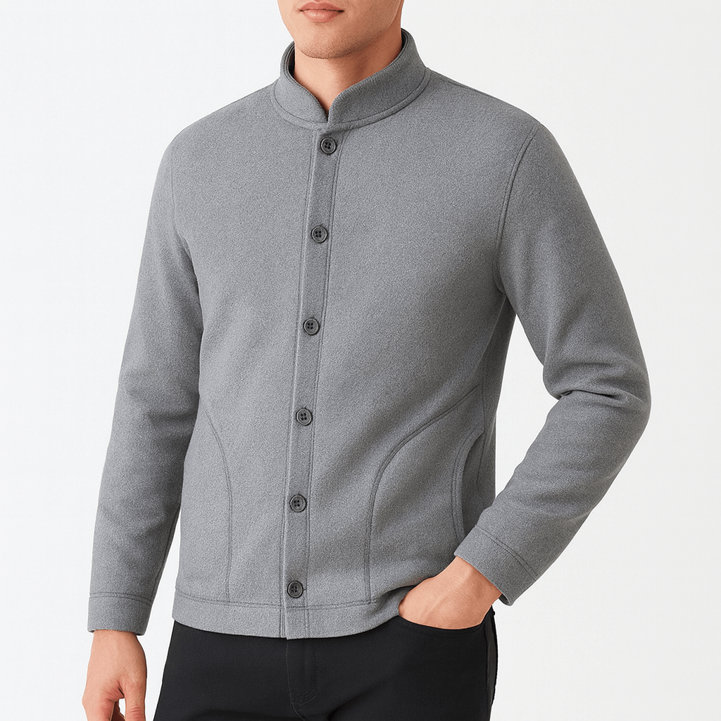 LUXEOUTFIT | Stand Collar Button Cardigan