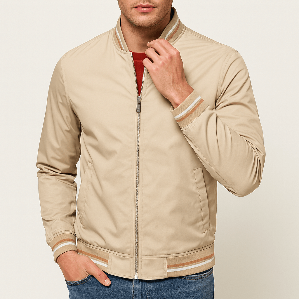 LUXEOUTFIT | Striped Bomber Jacket