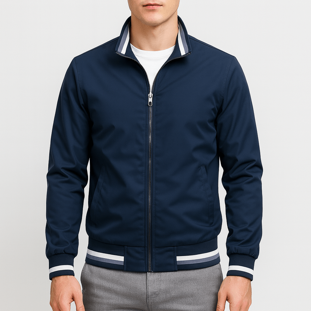 LUXEOUTFIT | Striped Collar Bomber