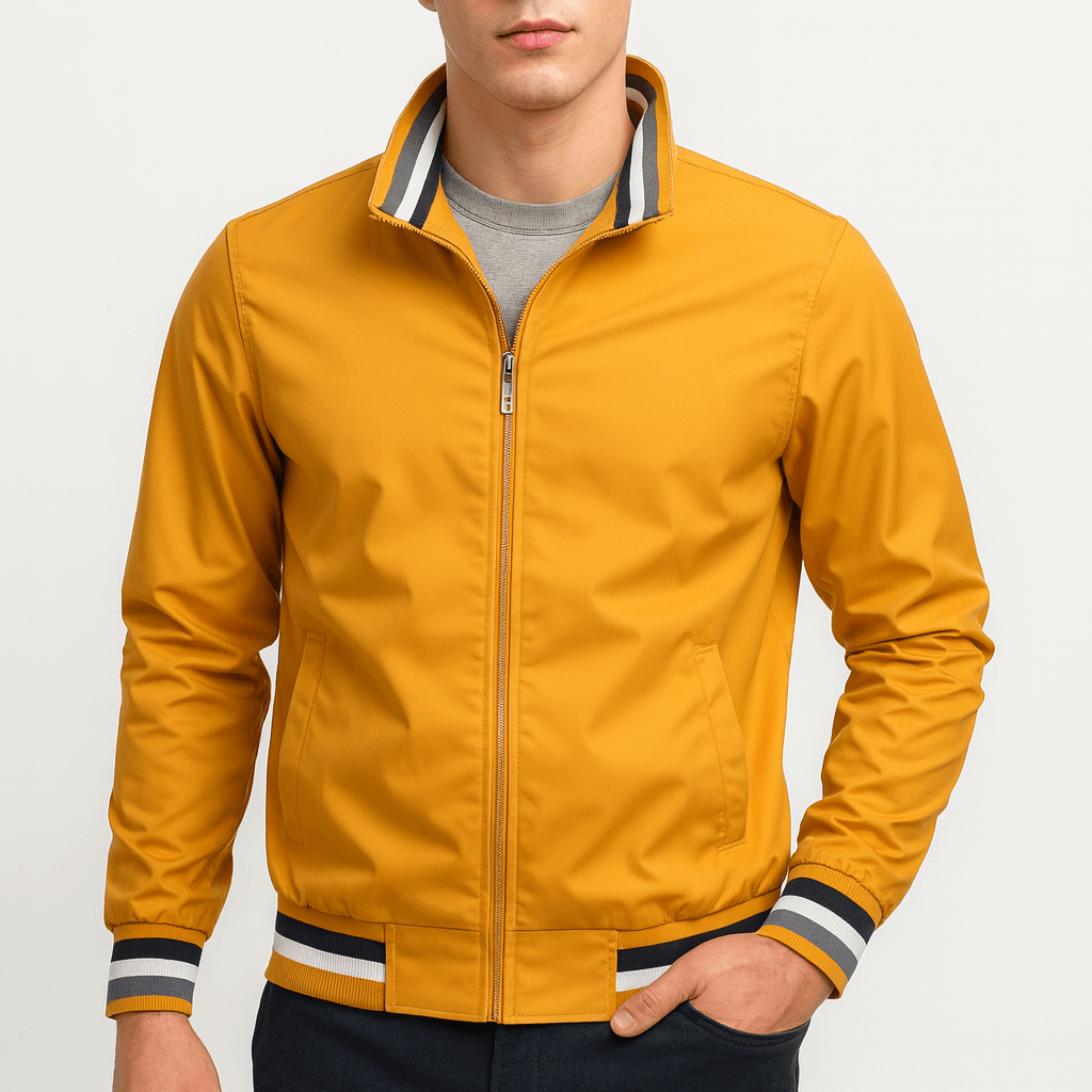 LUXEOUTFIT | Striped Collar Bomber