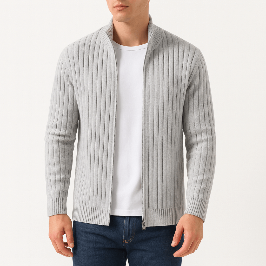 LUXEOUTFIT | Striped Zip Cardigan
