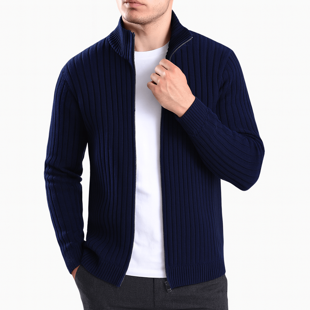 LUXEOUTFIT | Striped Zip Cardigan