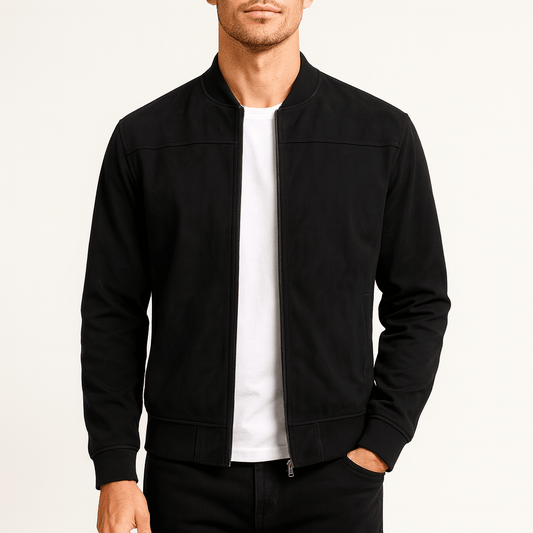 LUXEOUTFIT | Suede Bomber Jacket