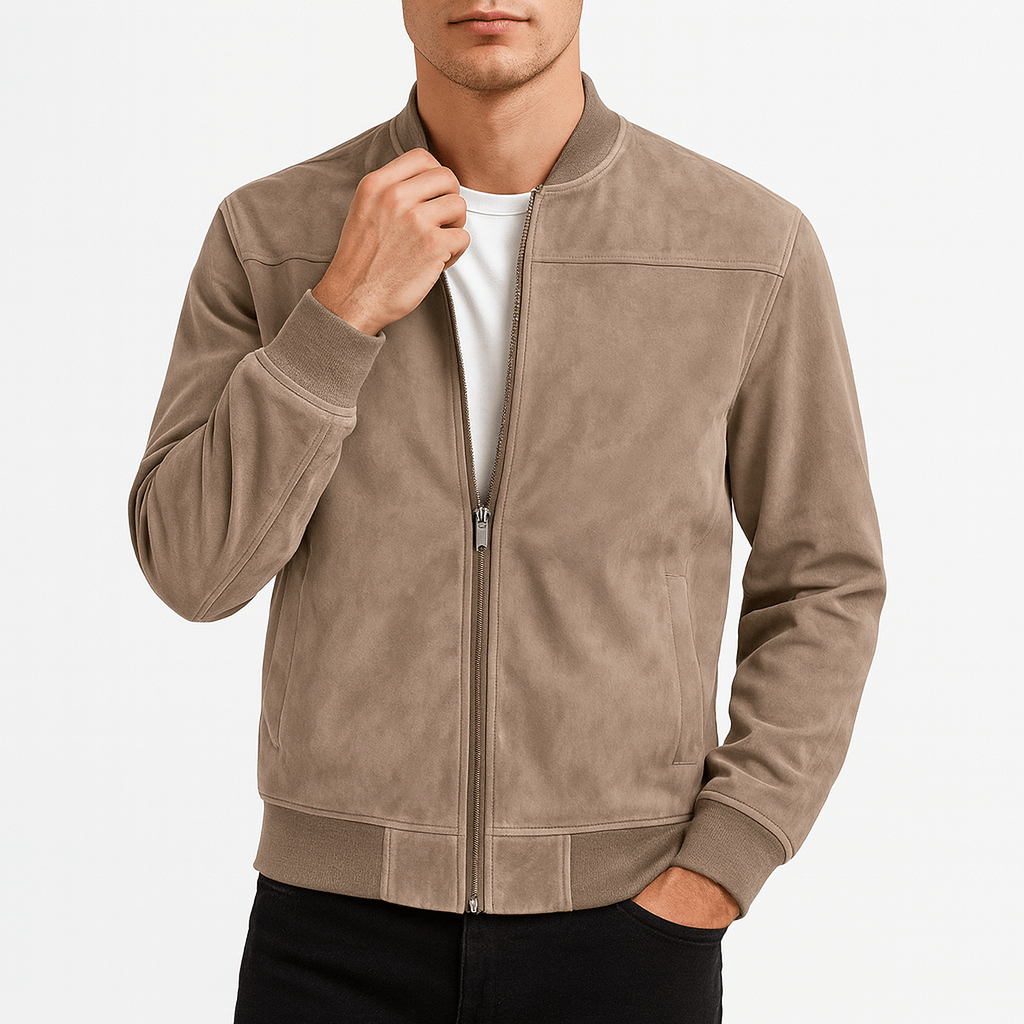 LUXEOUTFIT | Suede Bomber Jacket