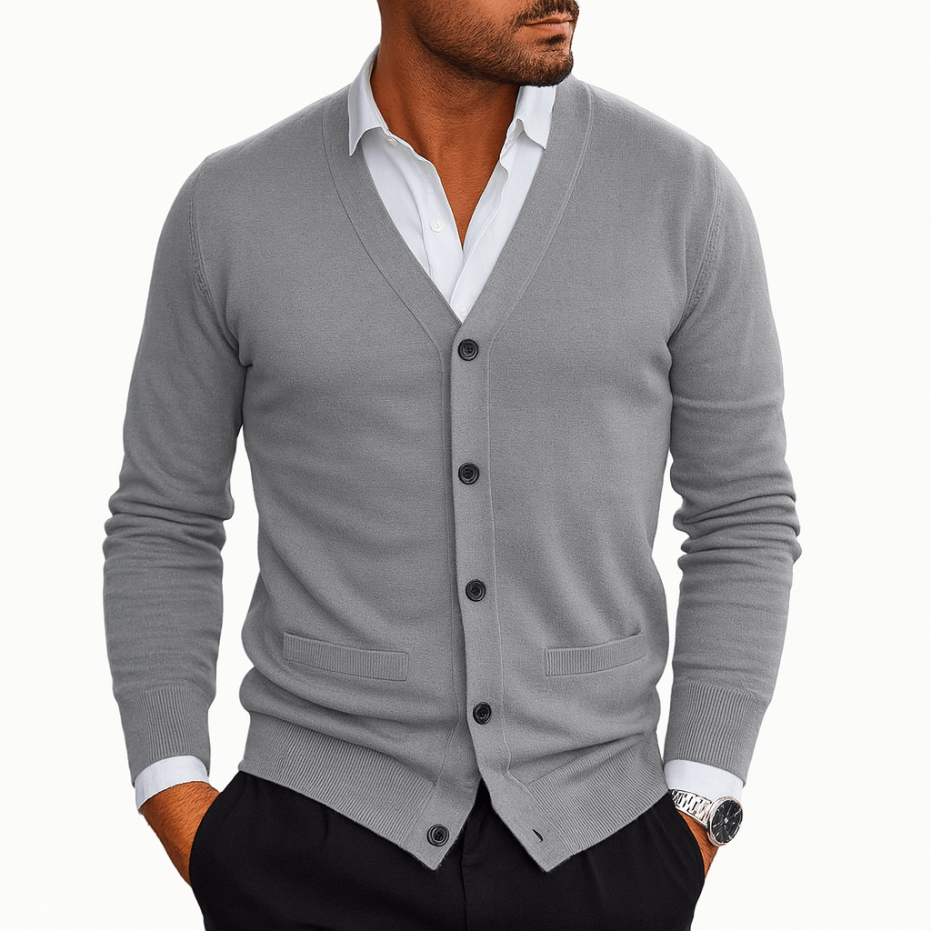 LUXEOUTFIT | V-Neck Button Cardigan