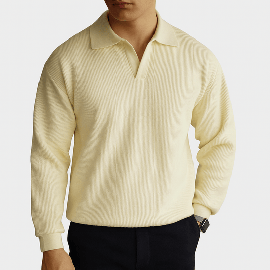 LUXEOUTFIT | Waffle Knit Polo Jumper