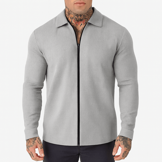 LUXEOUTFIT | Woven Zip Shirt