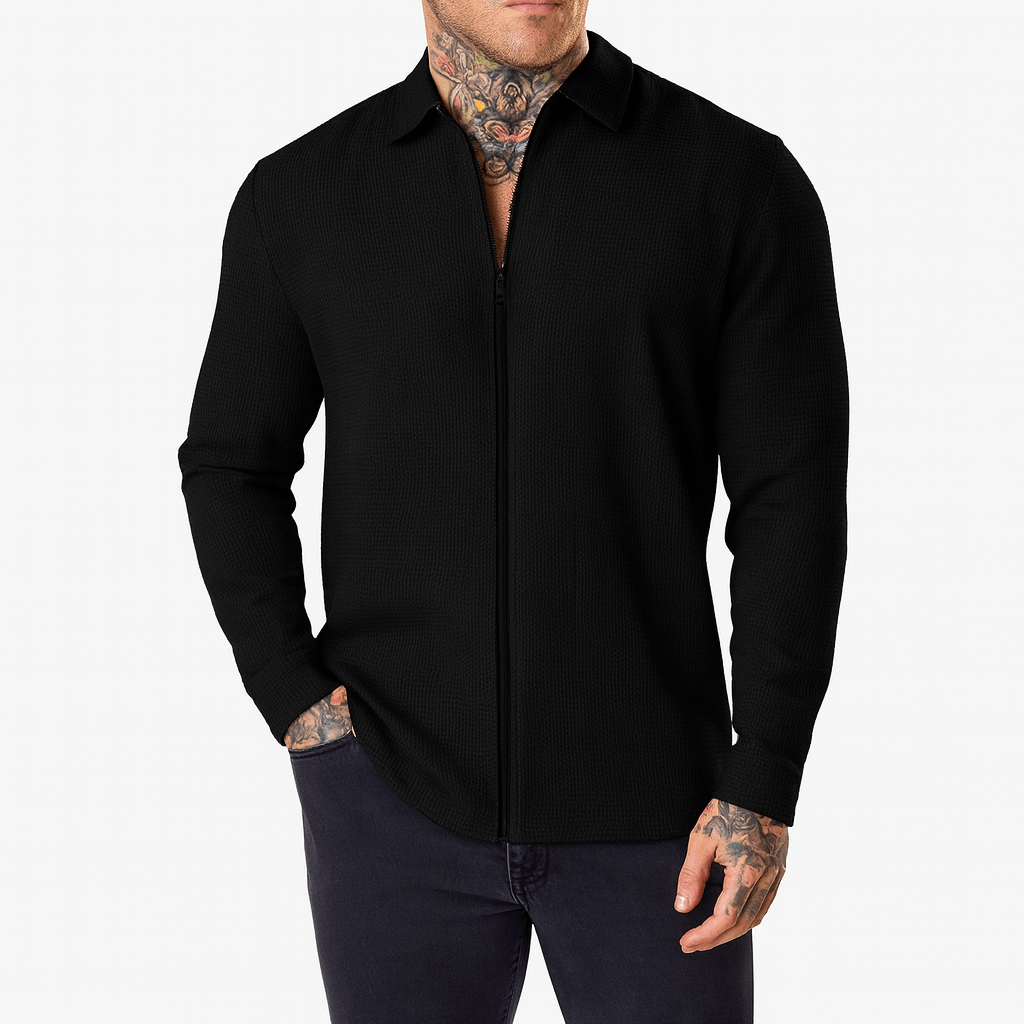 LUXEOUTFIT | Woven Zip Shirt