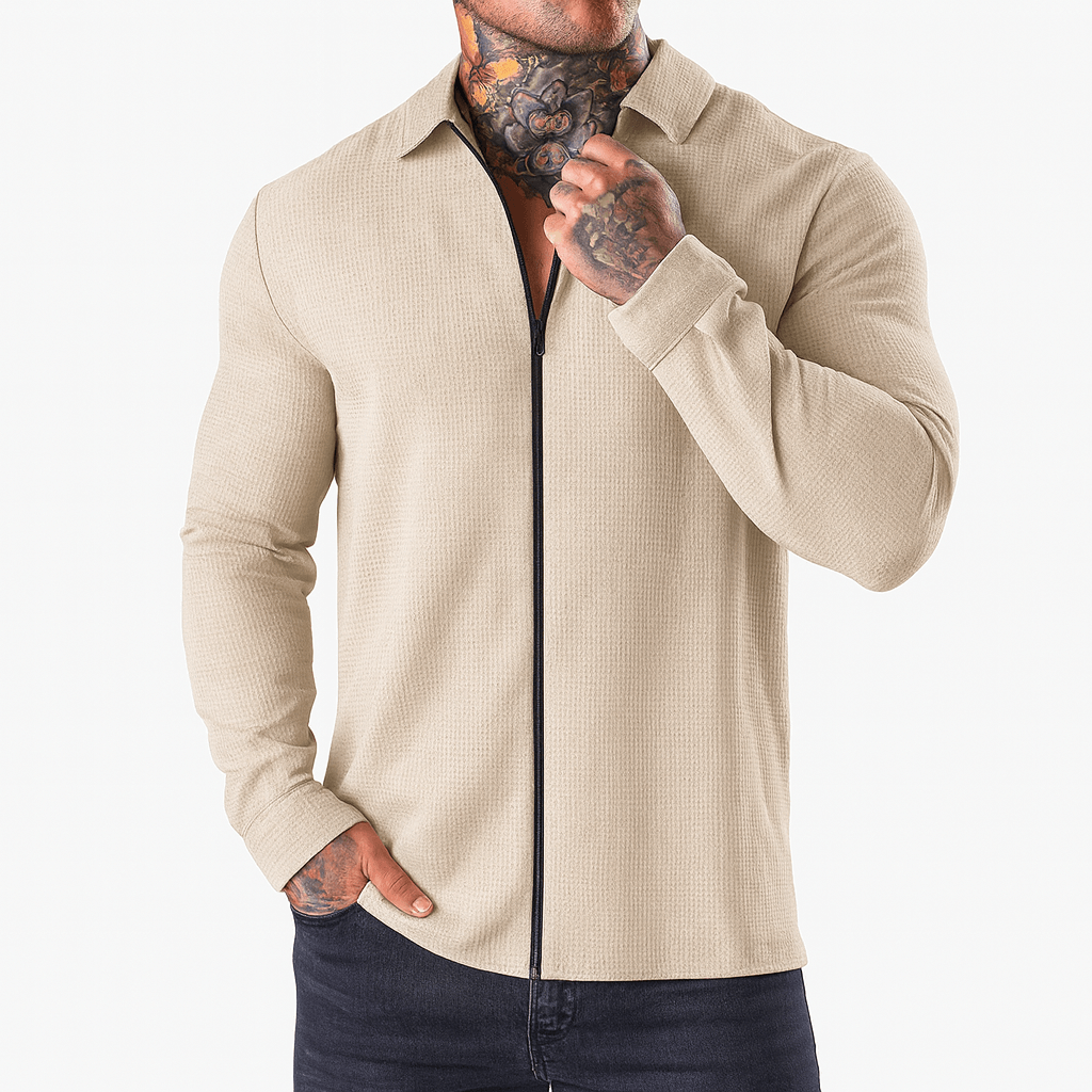 LUXEOUTFIT | Woven Zip Shirt