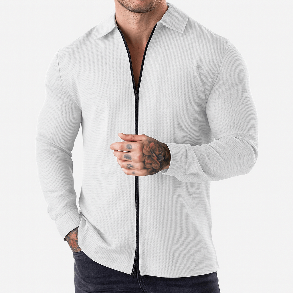 LUXEOUTFIT | Woven Zip Shirt