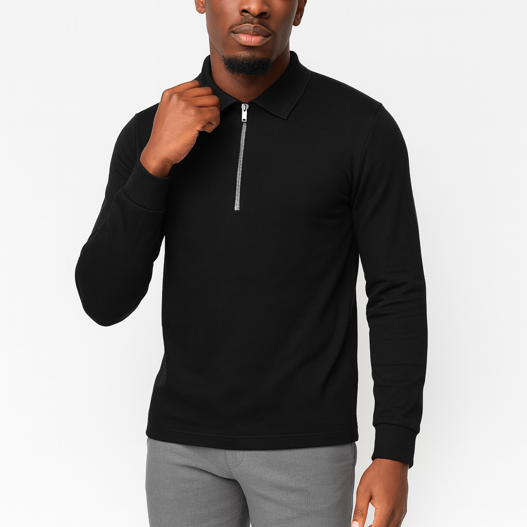 LUXEOUTFIT | Zipper Polo Sweater
