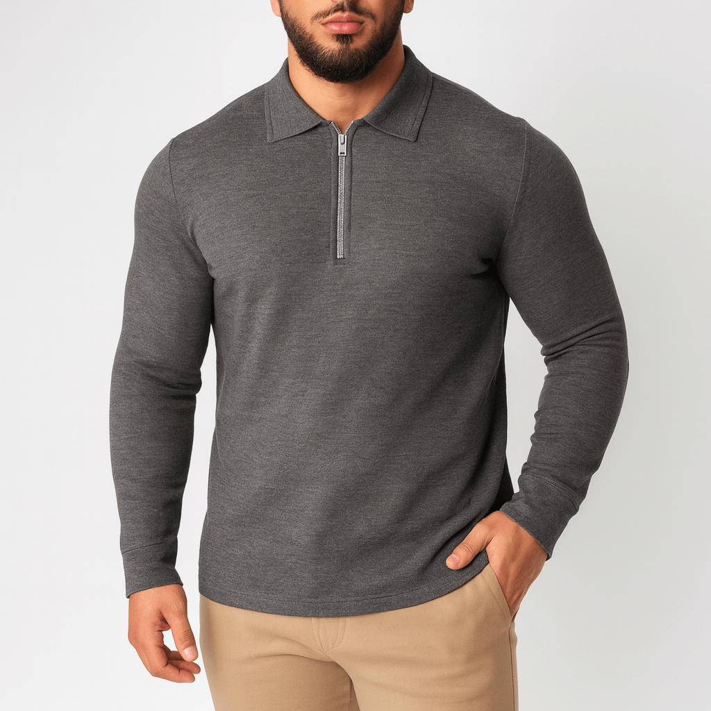 LUXEOUTFIT | Zipper Polo Sweater