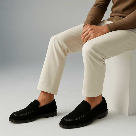 Luxeoutfit | Black Suede Penny Loafers