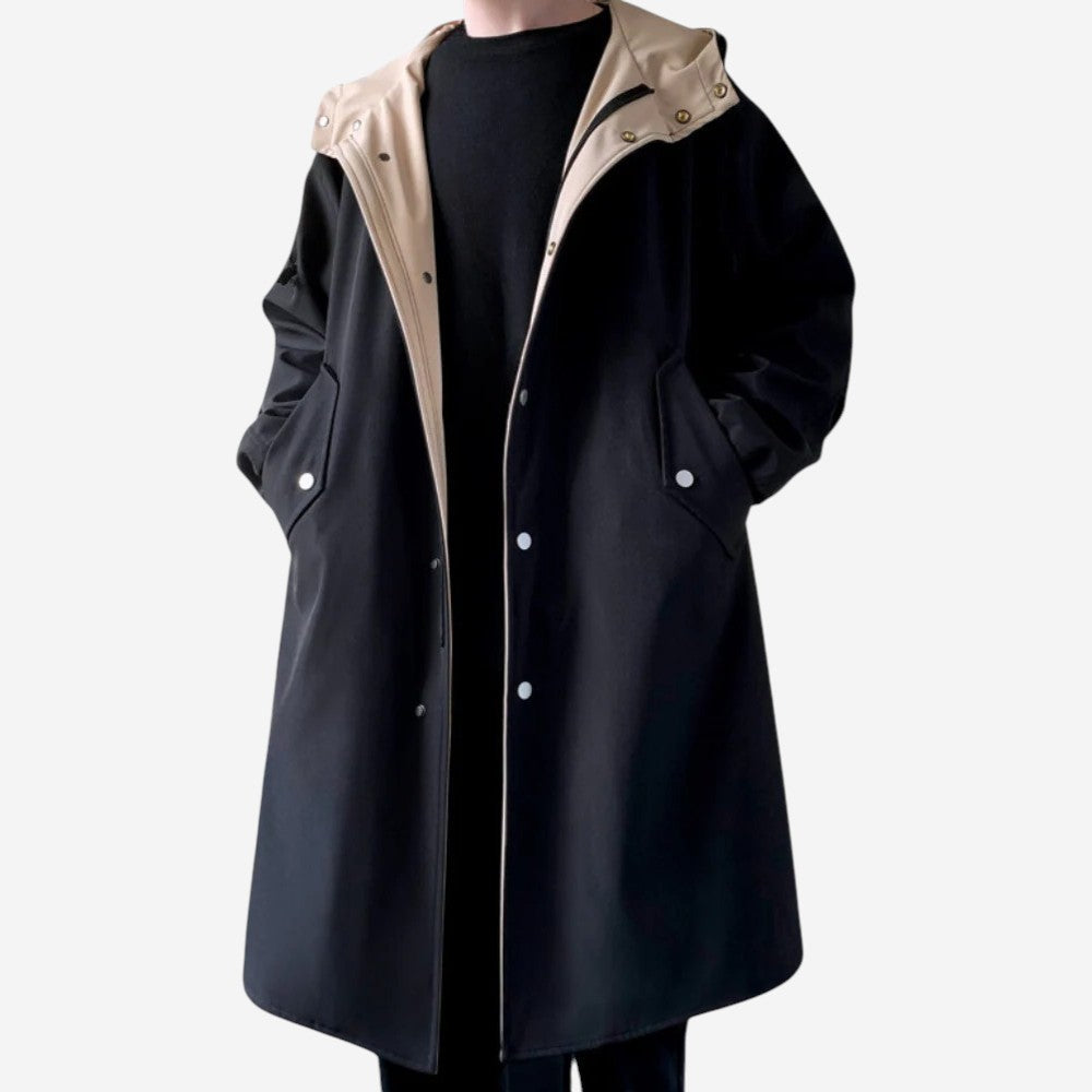 LUXEOUTFIT | Two-Tone Long-Line Coat
