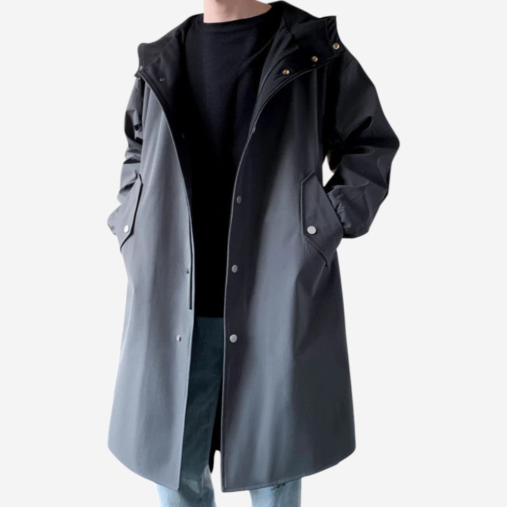 LUXEOUTFIT | Two-Tone Long-Line Coat