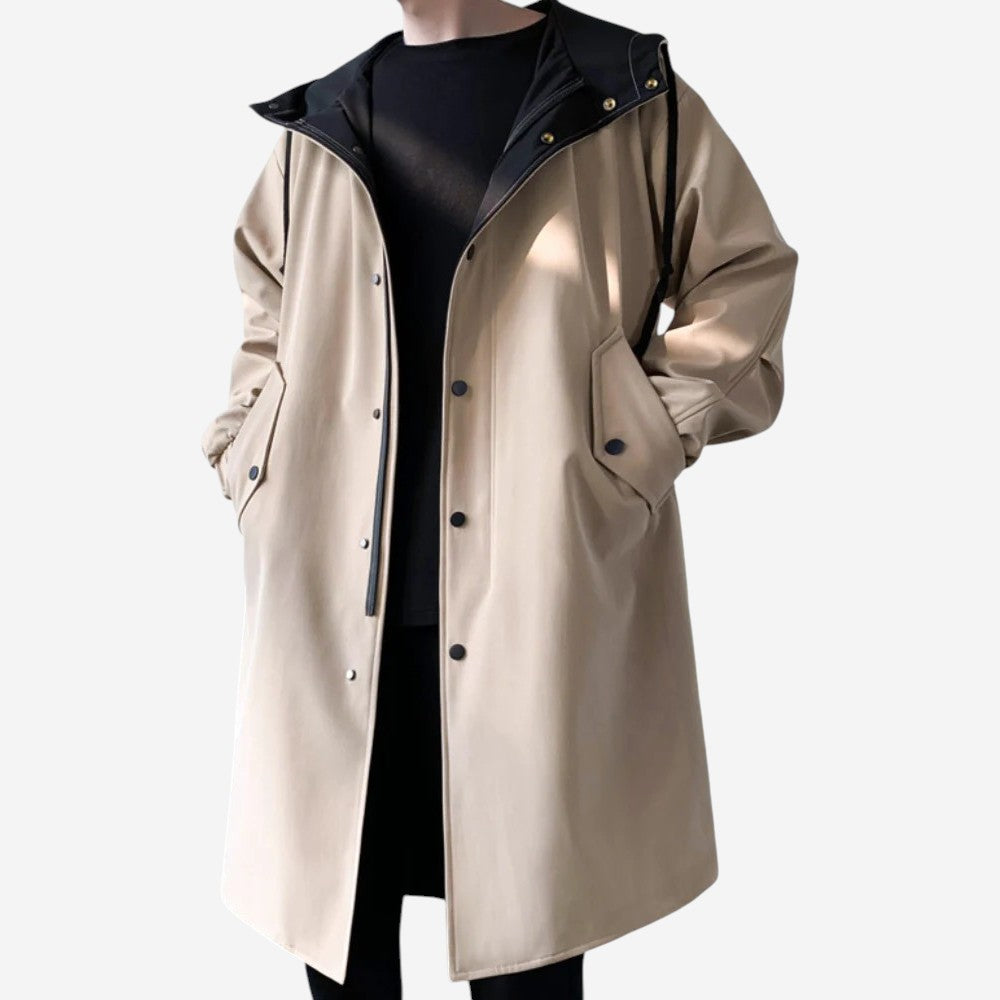 LUXEOUTFIT | Two-Tone Long-Line Coat