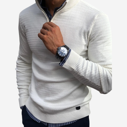 LUXEOUTFIT | Wool Zip Sweater
