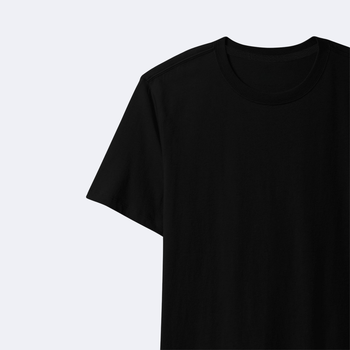 Men's Basic Black Cotton T-Shirt Regular Fit Short Sleeve