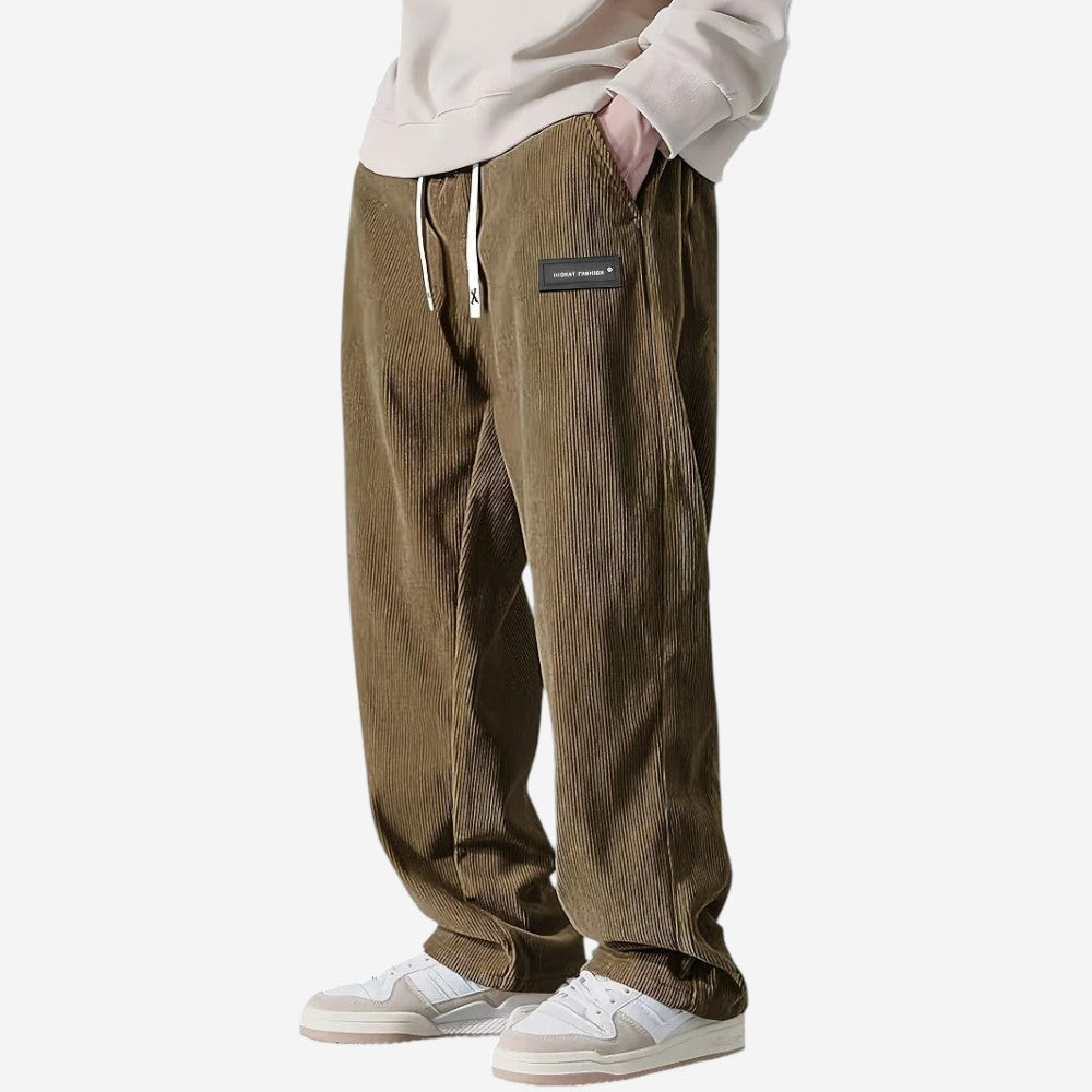 LUXEOUTFIT | Corduroy Straight Trousers